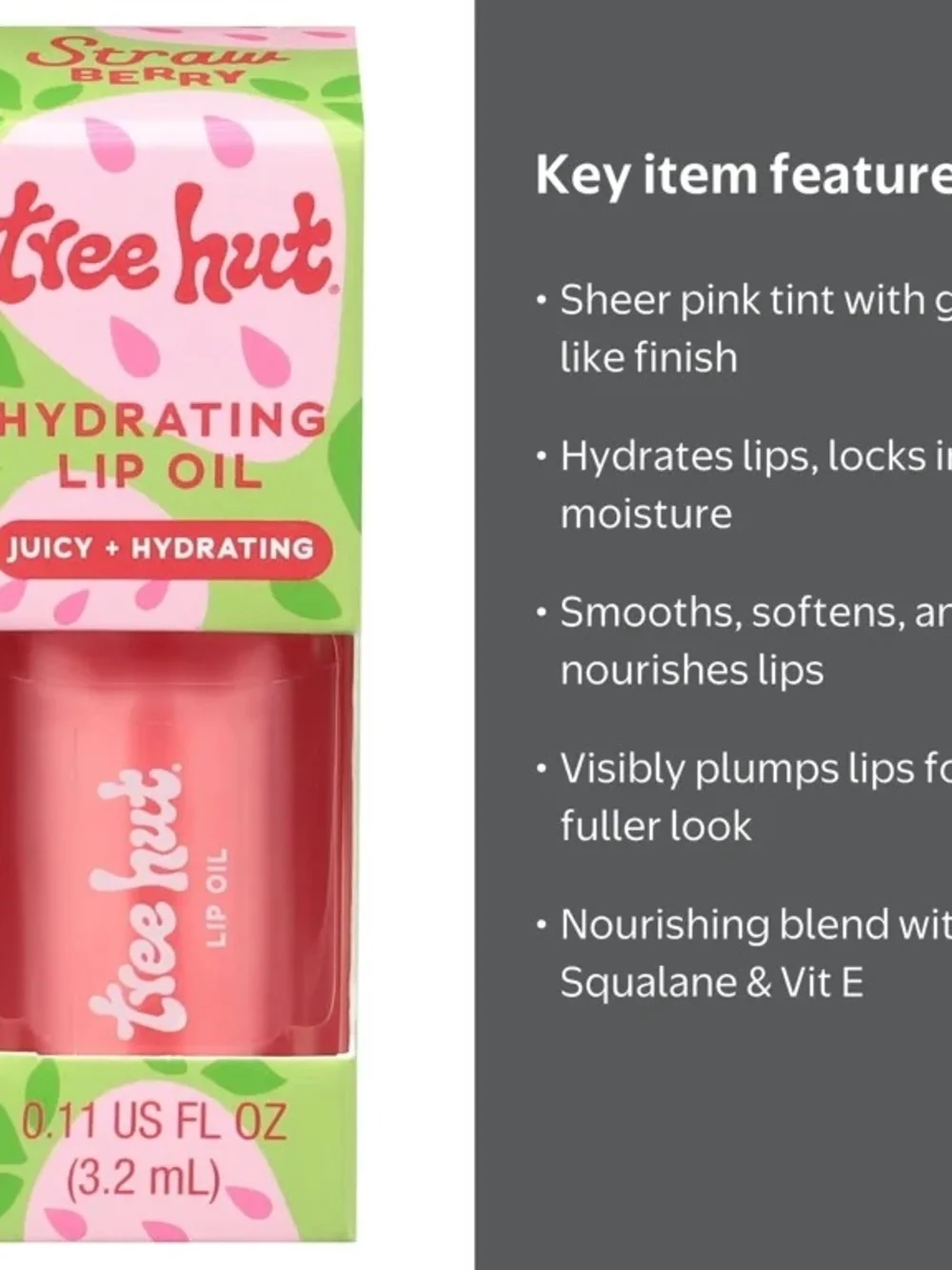 BNIB Tree Hut Hydrating Lip Oil,  0.16 fl oz 🍓